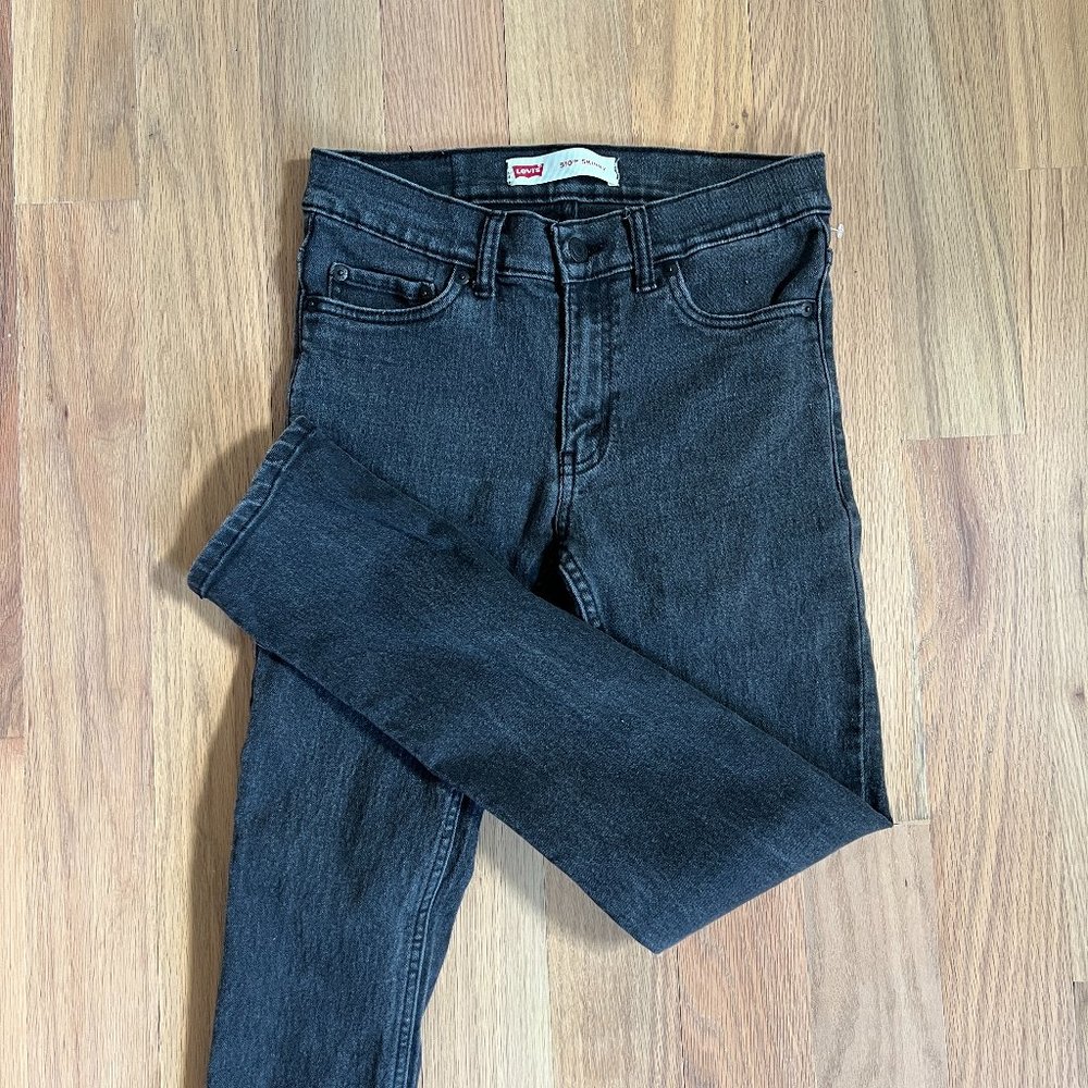 levi's 510 skinny - black acid wash jean - boy's size 14